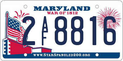 MD license plate 2AF8816
