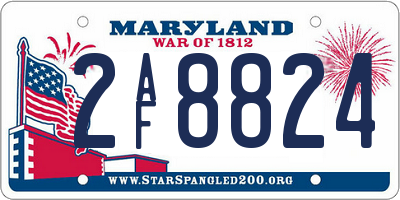 MD license plate 2AF8824