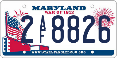 MD license plate 2AF8826