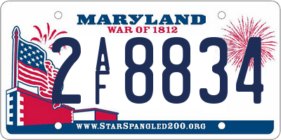 MD license plate 2AF8834
