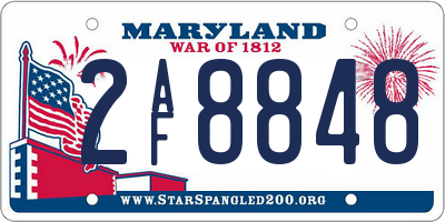 MD license plate 2AF8848