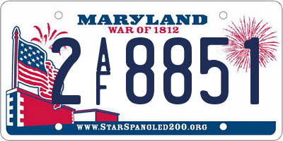 MD license plate 2AF8851