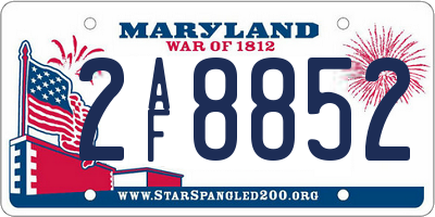MD license plate 2AF8852