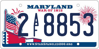 MD license plate 2AF8853