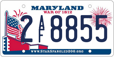 MD license plate 2AF8855