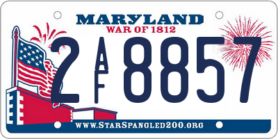 MD license plate 2AF8857