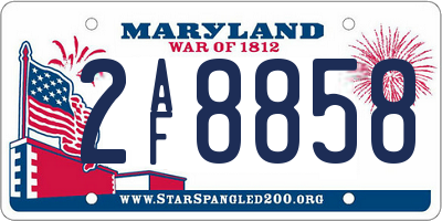 MD license plate 2AF8858