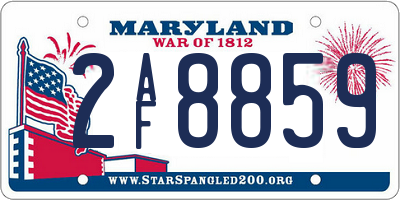 MD license plate 2AF8859