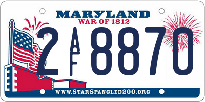 MD license plate 2AF8870