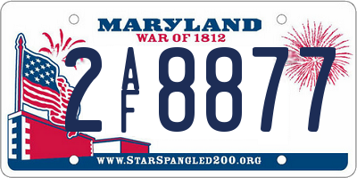 MD license plate 2AF8877