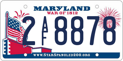 MD license plate 2AF8878