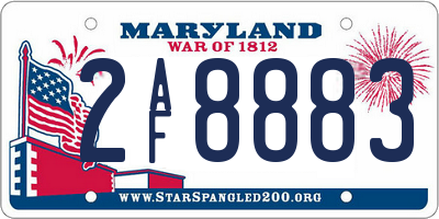 MD license plate 2AF8883