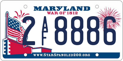 MD license plate 2AF8886