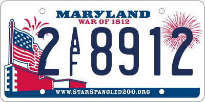 MD license plate 2AF8912