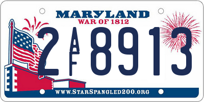 MD license plate 2AF8913