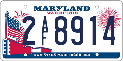 MD license plate 2AF8914