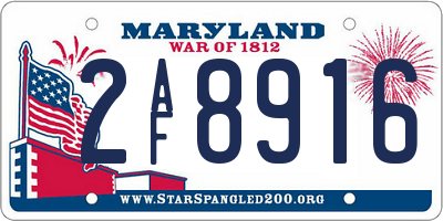 MD license plate 2AF8916