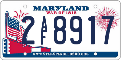 MD license plate 2AF8917