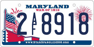 MD license plate 2AF8918