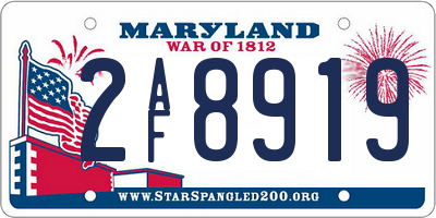 MD license plate 2AF8919