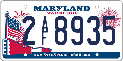 MD license plate 2AF8935