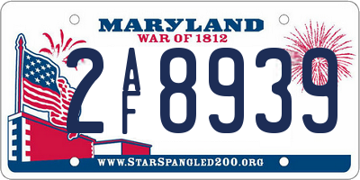 MD license plate 2AF8939