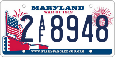 MD license plate 2AF8948