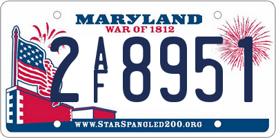 MD license plate 2AF8951