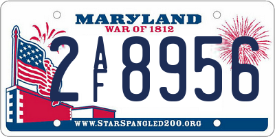 MD license plate 2AF8956