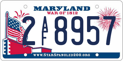 MD license plate 2AF8957
