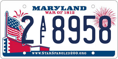 MD license plate 2AF8958