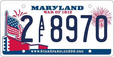 MD license plate 2AF8970