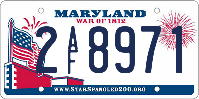 MD license plate 2AF8971