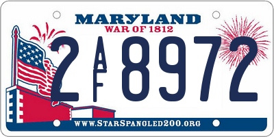 MD license plate 2AF8972