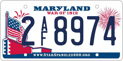 MD license plate 2AF8974