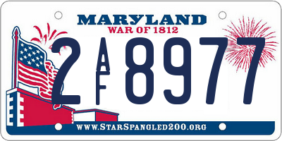 MD license plate 2AF8977