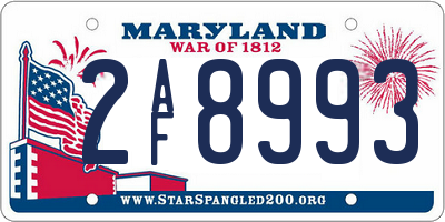 MD license plate 2AF8993