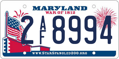 MD license plate 2AF8994