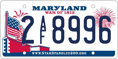 MD license plate 2AF8996