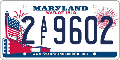 MD license plate 2AF9602