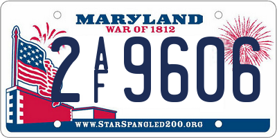 MD license plate 2AF9606