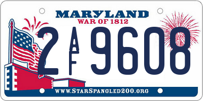 MD license plate 2AF9608