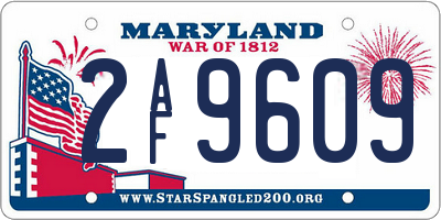 MD license plate 2AF9609