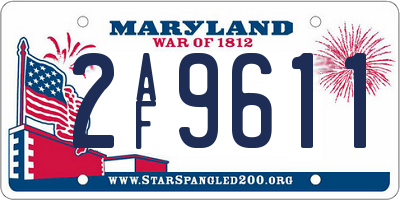 MD license plate 2AF9611