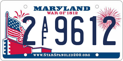 MD license plate 2AF9612