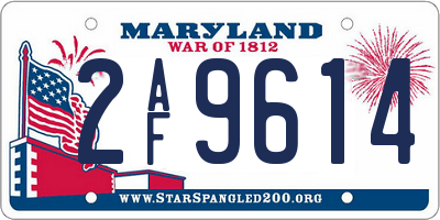 MD license plate 2AF9614