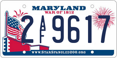 MD license plate 2AF9617