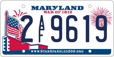 MD license plate 2AF9619