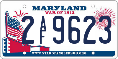MD license plate 2AF9623