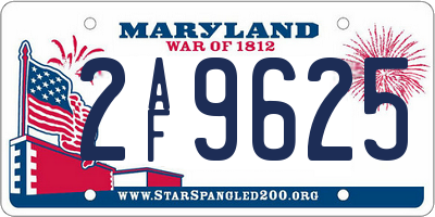 MD license plate 2AF9625